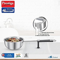Prestige 13cm/550ml Tri-Ply Stainless Steel Splendor Tadka Pan Prestige 13cm/550ml Tri-Ply Stainless Steel Splendor Tadka Pan