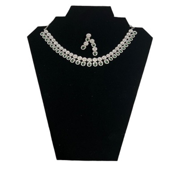 AD Stone NecklaceWith Ear Ring A2