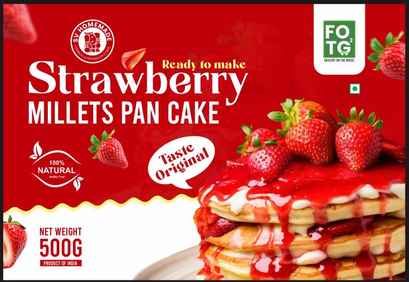 Strawberry Millet Pan Cake Mix 500 gm